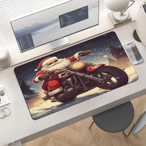 Santa Claus Biker Large Desk Pad 30x60 cm Rubber miniatura 6