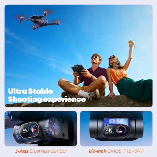 V11MINI 4K,Drones with Camera for Adults 4K Video 8K Photo,Under 249g,3-Axis Gimbal,20000ft FPV Transmission,Vertical Shooting,GPS with Beeper,for Adults,Beginner,Fly More Combo(96-Min Flight) - Image 6