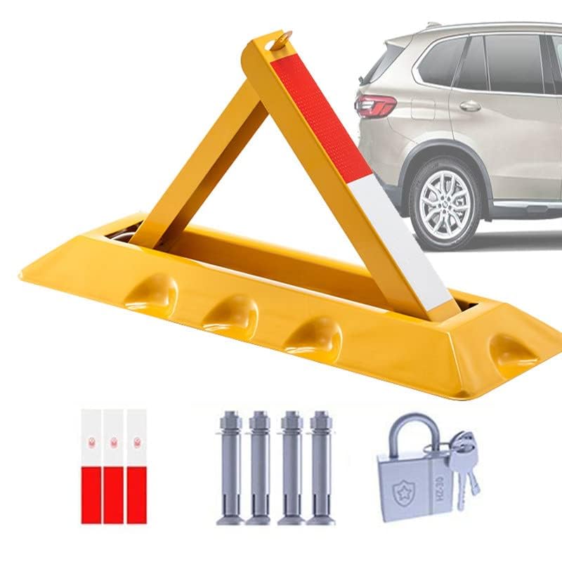 Barrière de parking pliable pour sécuriser la place de stationnement