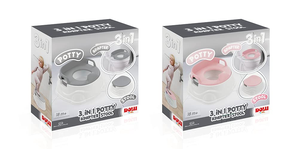 Plaspot educativo Dolu 3-in-1 con reductor de inodoro blanco gris