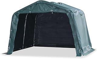 vidaXL Tente Amovible pour Bétail Auvent d'Extérieur Tente d'Elevage Abri d'Etable Pâturage Chevaux Moutons Vaches PVC 550 g/m² 3,3x3,2 m Vert Foncé
