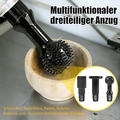 Juego de 3 fresas esféricas para tallado de madera, disco de fresado/disco de rectificado para amoladoras angulares, 115/125 mm, accesorio para amoladora angular M14 - imagen 4