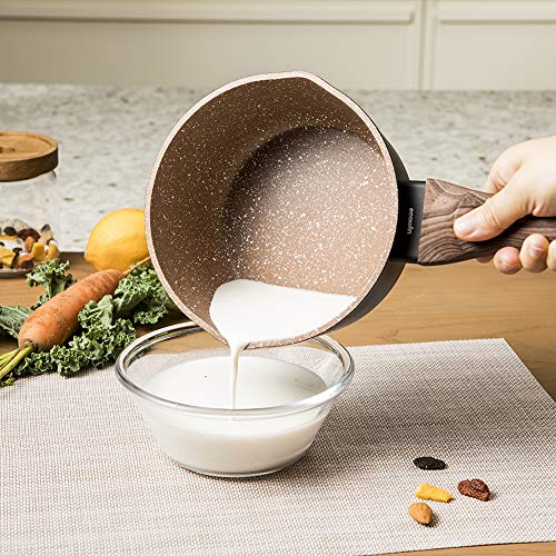 Ecowin 1 1/2 quart Nonstick Saucepan with Lid and Pour Spout, Saucier Pot Induction compatible, Stable handle, Free of APEO PFOA, Gift Package, Very Easy to clean - Thumbnail 5