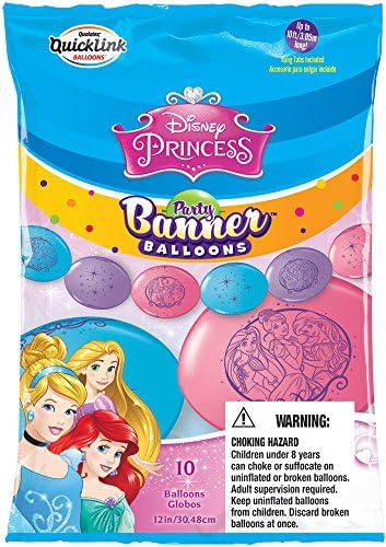 Party Banner Balloons 10 Count Disney Princess QuickLink Banner Balloons. 12-Inch