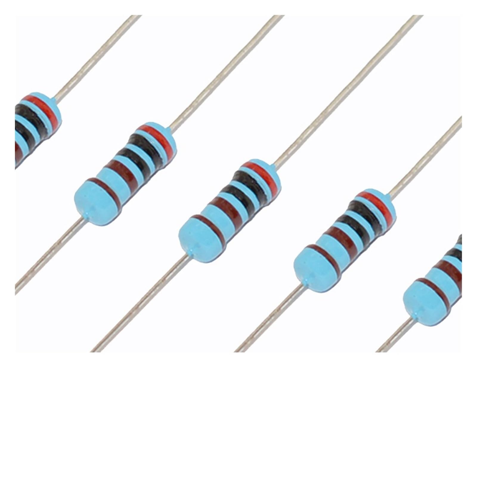 20pcs 1W Metal Film Resistor 1.8 2 2.2 18 20 22 180 200 220 R K Ohm Five-Color Ring 1% 0.18ohm 0.22ohm Resistance 1R8 2R2 2R 2K(1W 130R 20pcs)