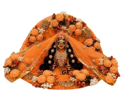 Designer Dress for Laddu Gopal and Radha Rani Laddu Gopal Ji Dress with Pagdi & chunri for Bal Radha Rani (Size-0no., Radha Rani)-image-12
