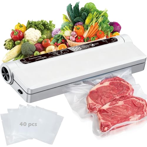 La mejor comparación de Envasadoras al vacío disponible en línea para comprar. 49 EMAGIE Empacadora Al Vacio Alimentos - Nivel Profesional Selladora de Bolsas Cierre Alargado Selladora Al Vacío Prolonga La Vida Util de Todo Tipo de Alimentos de 5 a 100 Veces