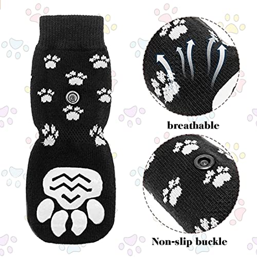 XPEX 4er-Pack Anti-Rutsch-Pfotenschutz-Hundesocken, Anti-Rutsch-Hundesocken mit verstellbaren Trägern, Anti-Rutsch-Socken, Indoor-Hunde-Anti-Rutsch-Socken