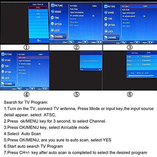 GJY 10.1" Portable Widescreen LCD TV with Detachable Antennas, USB/TF Card Slot, Built in ATSC Digital Tuner and AV Inputs