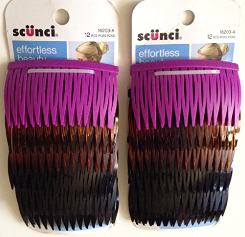 Scunci 1620303a048 Side Combs Assorted Colors 12 Count