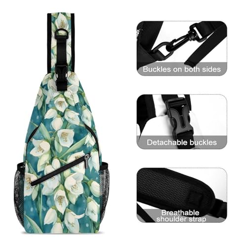 New Mexico Yucca State Flower Crossbody Sling Backpack Casual Chest Bag Fanny Pack for Women Men Travel Hiking3