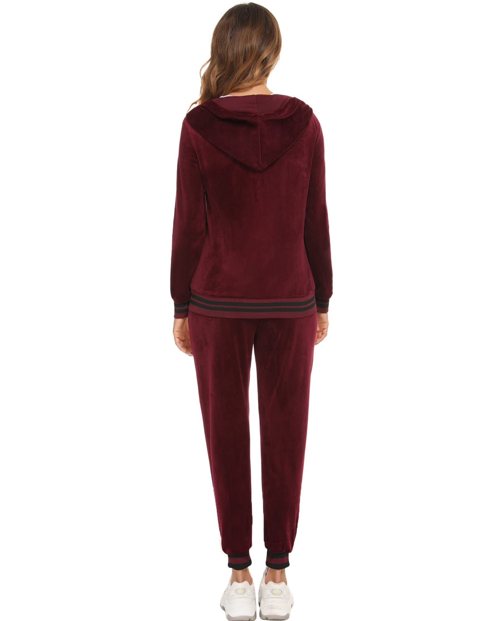 Conjunto Completo Capucha Mujer Chándal Deportivo Sudadera Camiseta Manga Larga y Pantalón Casual Yoga Correr Fitness Ropa