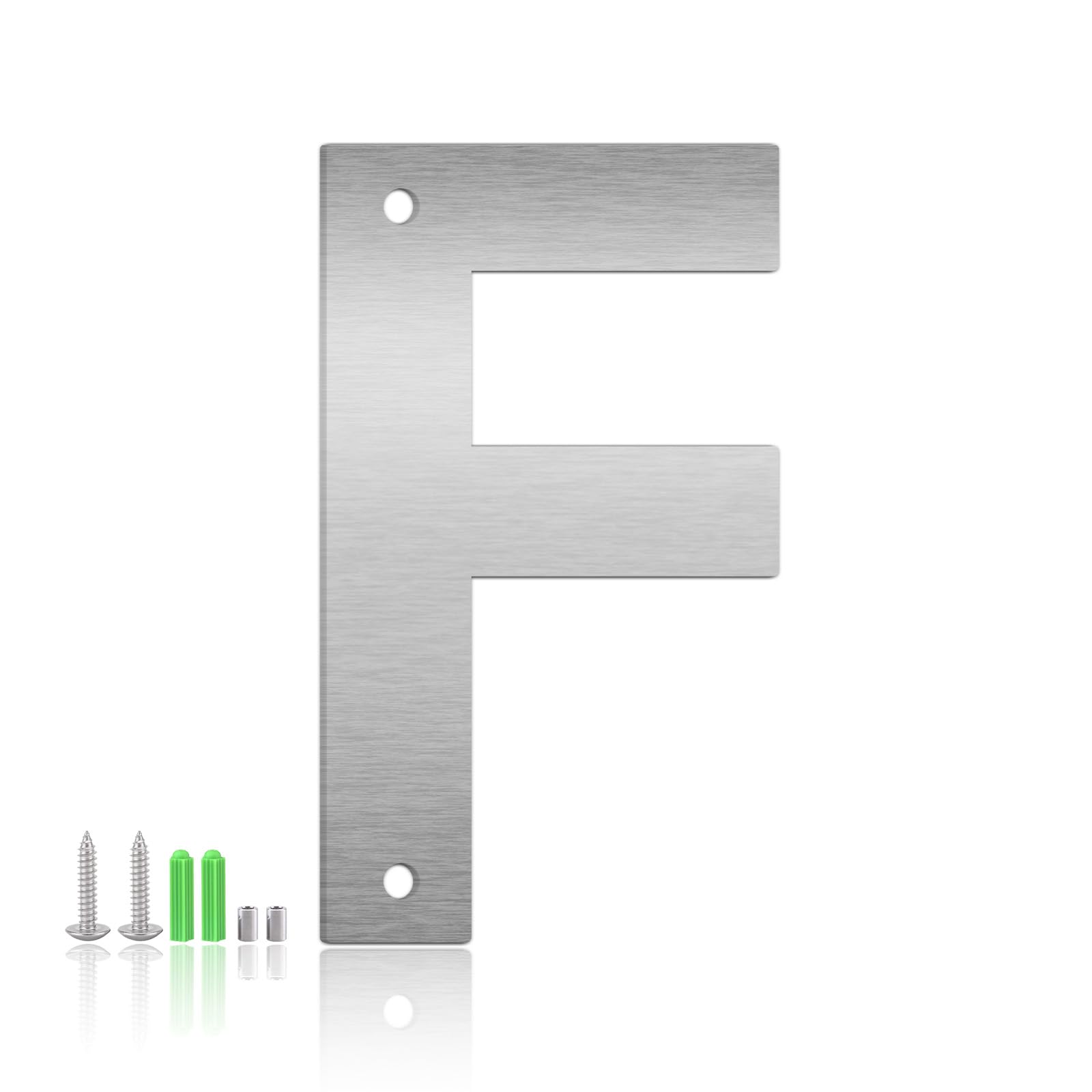 7 Inch Floating House Numbers and Metal Letters for Outdoor Signs, Modern 304 Stainless Steel Silver Address Numbers for Home, Apartment, and Garden