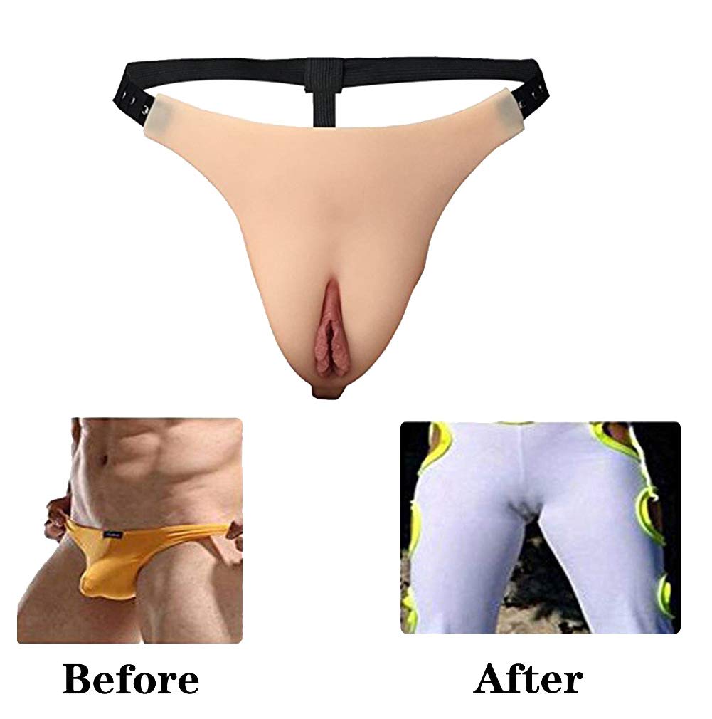 Camel Toe Men Hiding Gaff Silicone Panty - Fake Vagina Thongs G-String Realistico Slip Modellante Underwear per Crossdresser Travestito,Skina~catheter