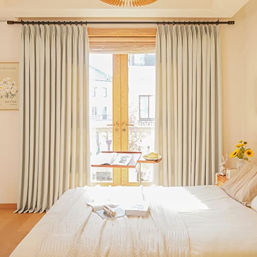 HUTO Extra Long Blackout Pinch Pleat Window Curtain for Bedroom Living Room, Energy Efficient Window...
