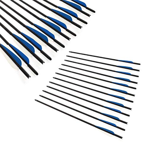JY-Sports Crossbow Bolts 16'' Inch Archery Hunting Arrow Game Arrow Shaft and Target Arrow Shaft Replaceable Tips for Crossbow 12Pcs/Box