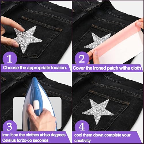 Ztrjcmy ZTR-001 50 Pcs Iron On Star Patches thumb #5