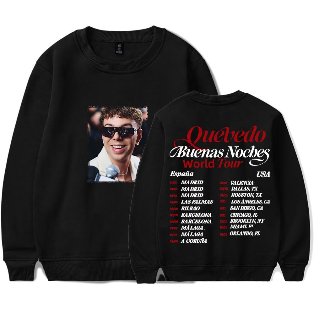 Quevedo Buenas Noches World Tour Merch Sudadera de manga larga para mujer y hombre