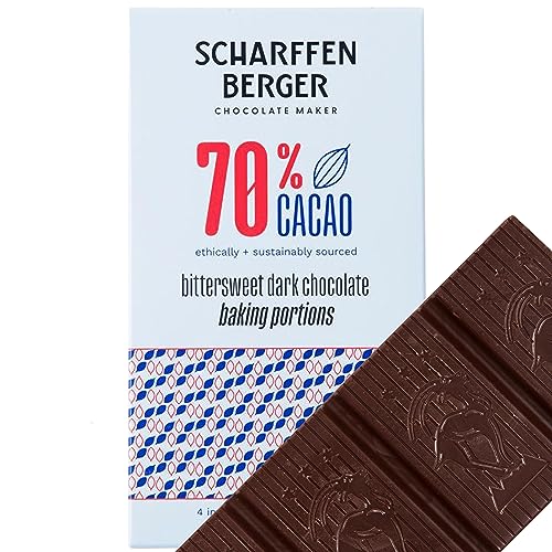 Scharffen Berger Baking Chocolate Bar (4 Ounce, Pack of 3) - 70% Cacao Bittersweet