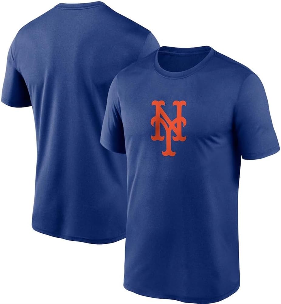 [MDXKMWOD] メンズ半袖TシャツサマーラウンドネックプリントトップベースボールリーグMLB ニューヨーク・メッツ アスレチッ