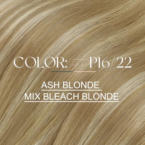 Image of Easyouth 20 Inch U Tip Human Hair Extensions Blonde, Hot Fusion Hair | Highlight U Tips Hair Extensions, 50G 50S, Dark Ash Blonde with Golden Blonde, Professional Salon Recommended