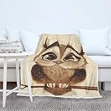Damen Herren Tagesdecke Decke Kuscheldecke Wohndecke Eulen Tier Karikatur Braun Druck Couchdecke Weich Wohnzimmer Tagesdecke White 150x200cm
