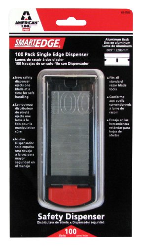 American Line 65-0502 Single Edge Razor Blade Dispenser with Aluminum Back Blades, 100-Pack