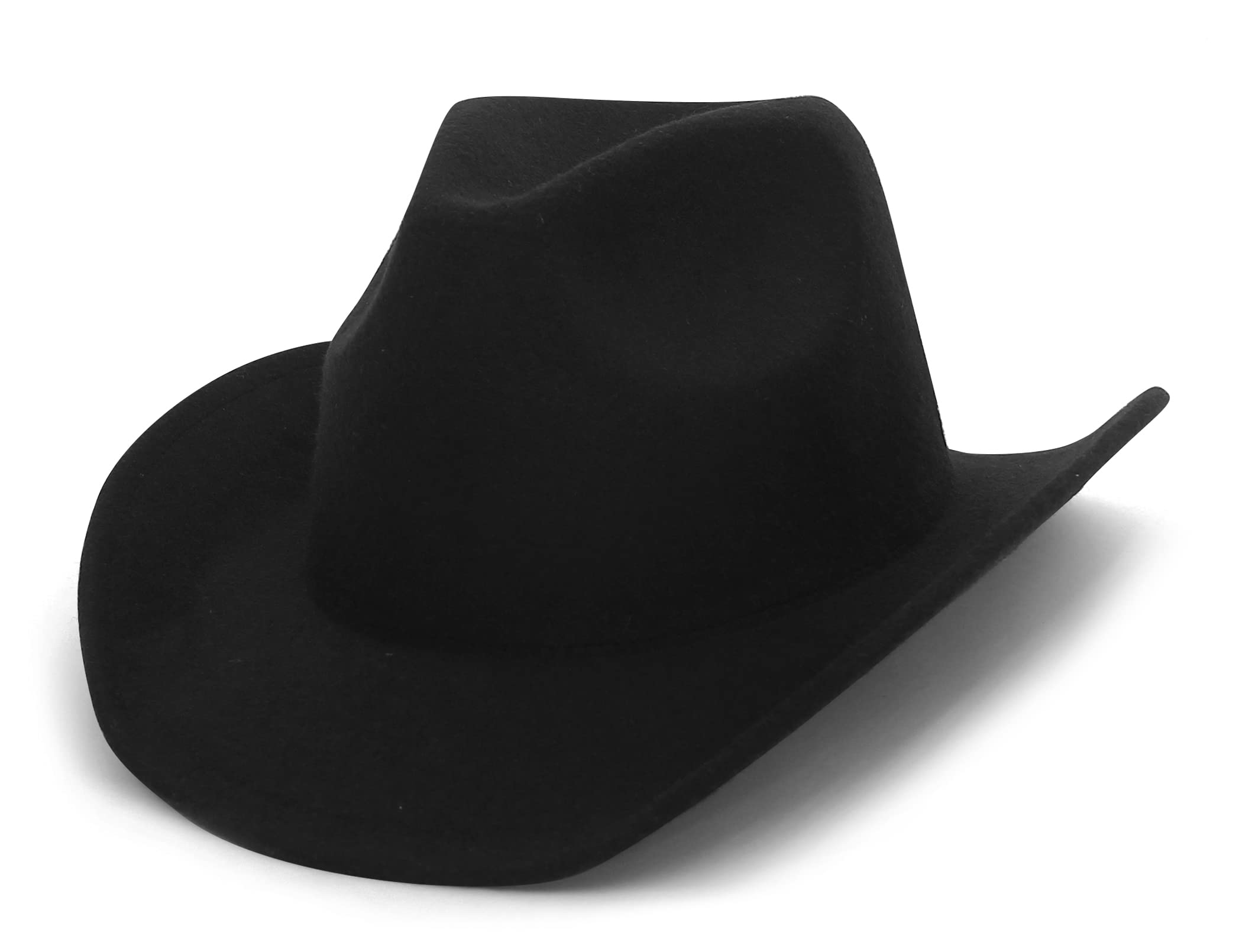 GEMVIE Sombrero de Vaquero de Fieltro de Lana clásico Sombrero de Vaquero Occidental Fedora para Hombre Sombrero de Vaquera de ala Ancha con Correa