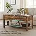 FABATO Lift Top 4-in-1 Multi-Function Convertible Coffee Table With Storage, Converts to Dining Table for Living Room, Reception Room, Office - Rustic Brown