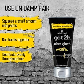 got2b Ultra Glued Invincible Styling Gel Set, 6 Fl Oz (2-Tube) + 1.25 Fl Oz Travel Size, Hair Gel for Men and Women with Extra Strong Hold, Non-Sticky, No-Flake Formula for Vertical Styles