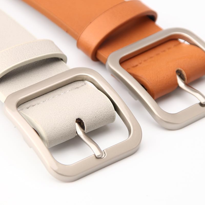 Leather Belt for Jean Women's Leather Belts with Silver Square Buckle Ladies Casual PU Leather Belt for Pants Dress4