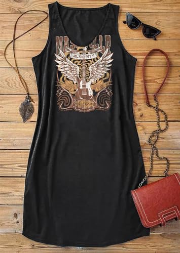 CHUNTIANRAN Mini Dress for Women Summer Beach Vacation T Shirts Sundress Sexy V Neck Sleeveless Tanks Dresses3