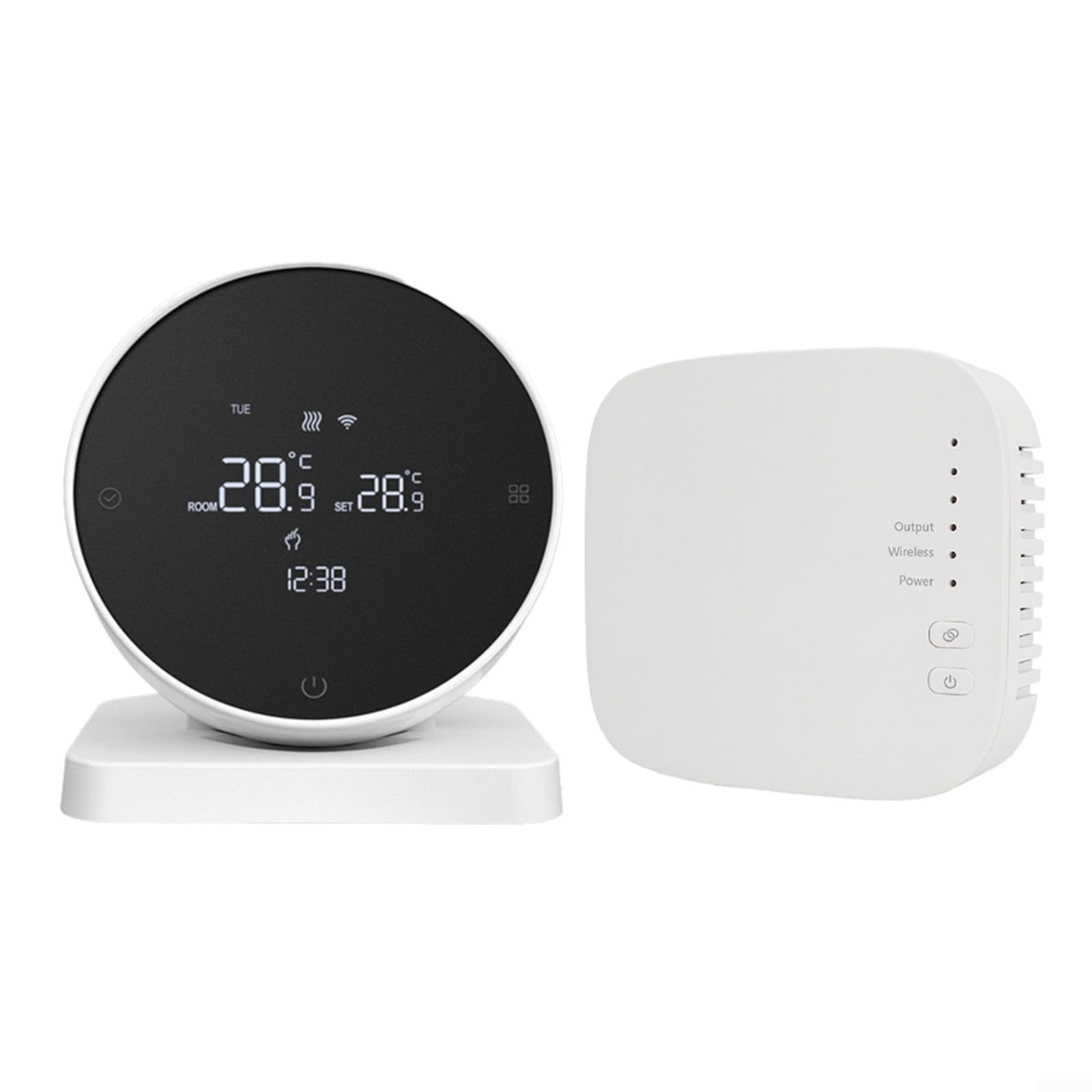 Termostato inalámbrico inteligente RF433 para control de aplicación Tuya, pantalla LCD, regulador de calefacción de caldera con perilla, corriente 3A, blanco, para suelo del hogar (WIFI)