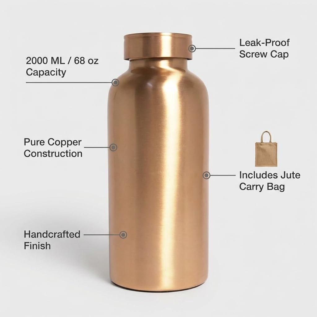 Amazon.com: IBA Indianbeautifulart 2000 ML/68 oz Copper Water