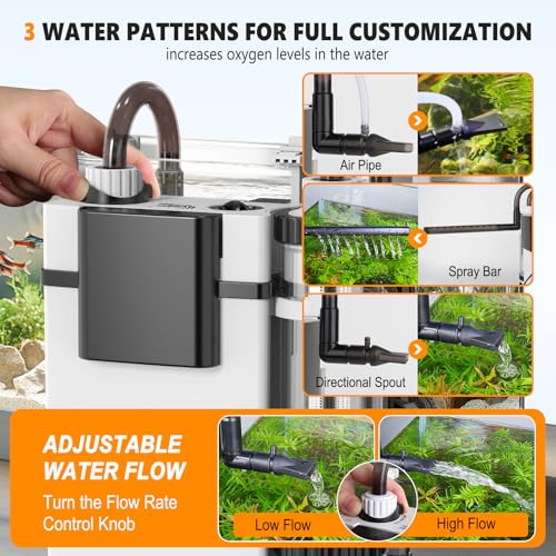 Image of hygger Quiet Hang On Back Aquarium Filter