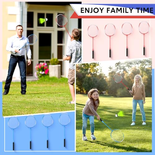 Image of 12 Pack Badminton Rackets Set Including Badminton Racquets, Nylon Shuttlecocks and Carry Bag for Outdoor Backyard Games Beginners