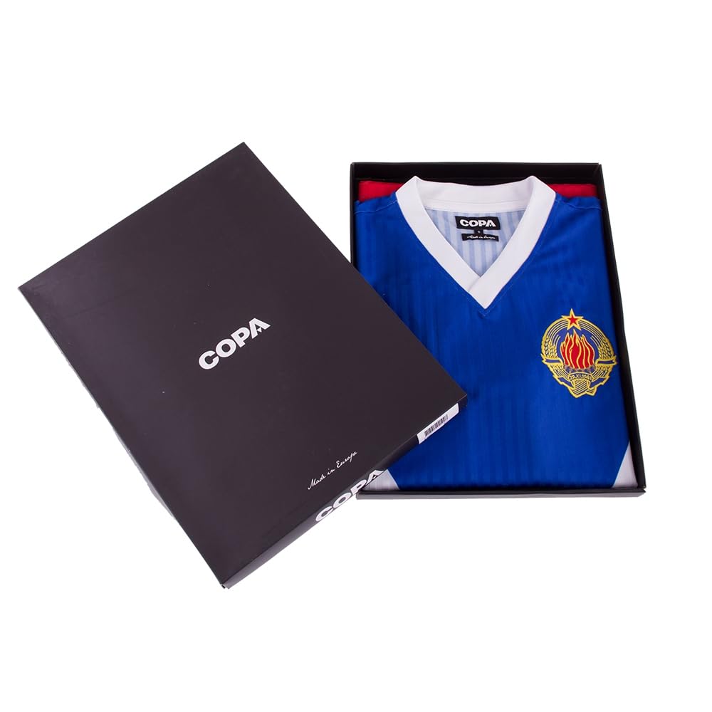 Copa Yugoslavia 1990 Retro Football Shirt, Maglia da Calcio in Stile rétro con Scollo a V. Uomo