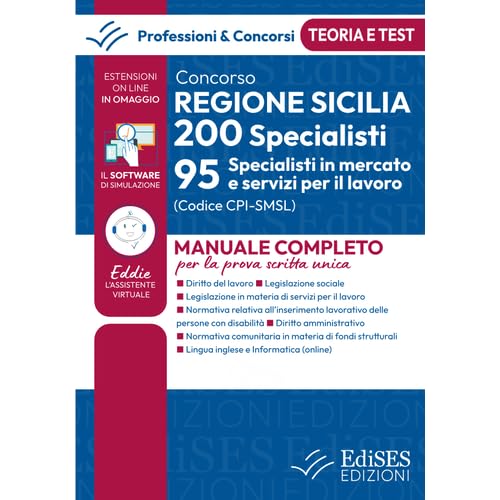 Concorso 95 Specialisti mercato e servizi lavoro Regione Sicilia: Teoria e test per la prova scritta unica