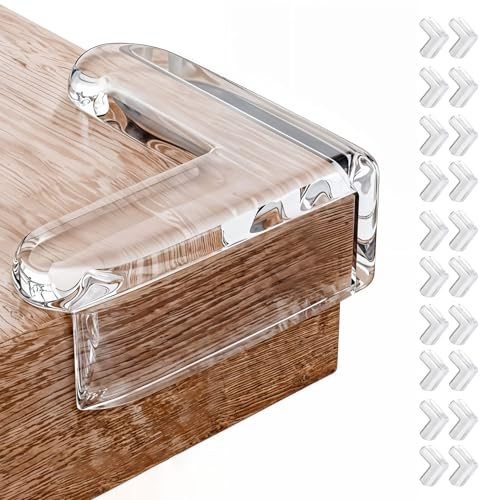 LAC Paraspigoli per Bambini Angolari in Gomma Trasparenti 20 Pezzi - Copri Angoli per Bambini - Para Spigoli per Mobili, Tavolo, Letto - Sicurezza Casa