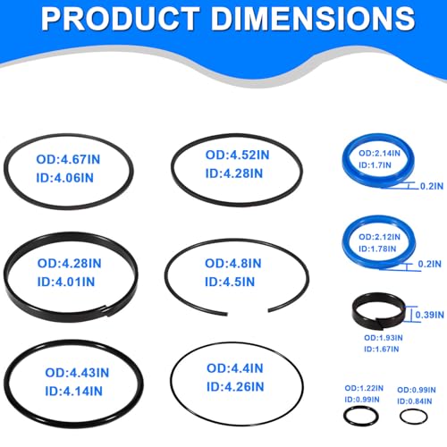 Image of Hydraulic Log Splitter Cylinder Rebuild Seal Kit Suitable for 4.5 inch Bore x 1.75 inch Rod Cylinder