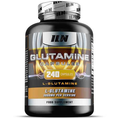 ILN L Glutamina Cápsulas   3000 mg por ración   240 cápsulas vegetarianas   suplemento de glutamina (40 raciones)