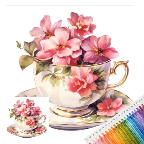 Kit broderie point de croix imprimé 18CT de 20x20cm avec fils et aiguilles pour débutant