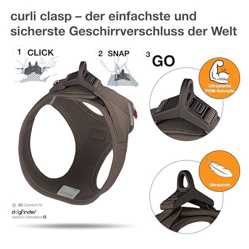 Vest Harness curli Clasp Air-Mesh Brown L