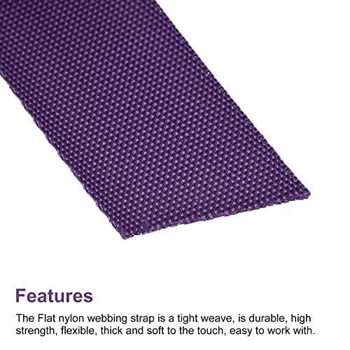 Image of MECCANIXITY Flat Nylon Webbing Strap 1 Inch 15 Yards Dark Purple for Backpack, Cargo Strap, Luggage-rack