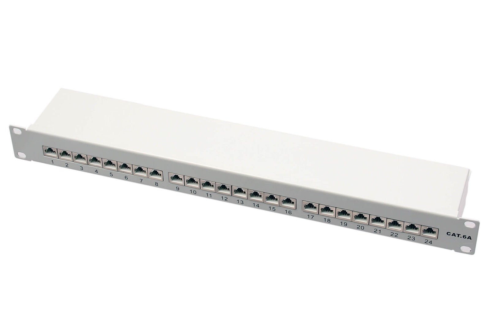 'Professionale Patch Scene Twork KAT6 A Cat6 a classe EA pannello Patch 24 porte Patch Campo in metallo, colore: grigio chiaro RAL7035, STP 500 MHz 10 Gbps, per il montaggio 19 in rete congelatore