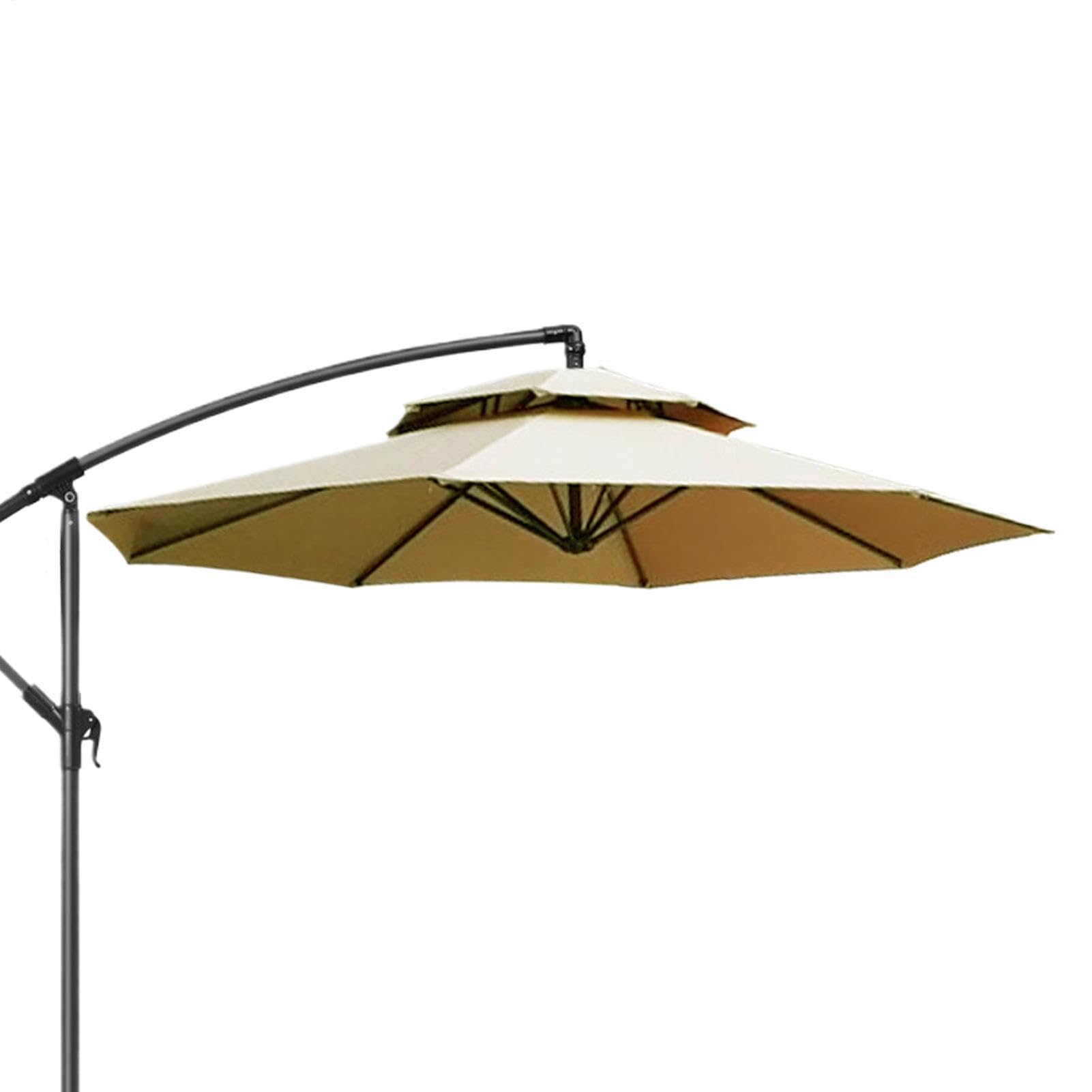 Terrassen-Umbrella Ersatzdach – 8,8 ft Doppelschicht | 8 Rib Sunshade Cov | Wasserfeste Polyester-Top-Abdeckung, winddicht, belüftet für Backyard, Garten, Poolside & Lawn Sonnenschirme