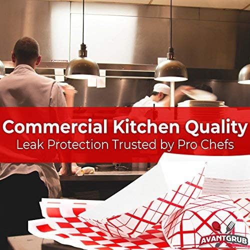 image for Avant Grub Heavy Duty, Grease Resistant 3 Lb Paper Food Tray and Deli 