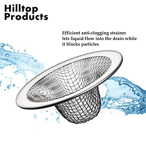 6 Pack - 2.125\" Top / 1\" Basket- Mesh Sink Drain Strainer Hair Catcher for Bathroom Sink, Utility, Slop, Laundry, RV and Lavatory