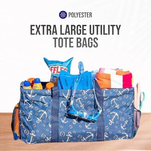 Image of Extra Large Utility Tote Bag - Oversized Collapsible Pool Beach Canvas Basket