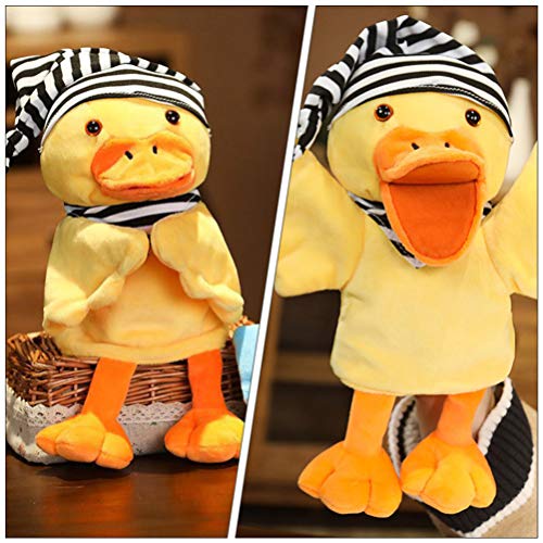 Kisangel Fantoches de pelúcia de pato amarelo para crianças, animais de fazenda de pelúcia, fantoche